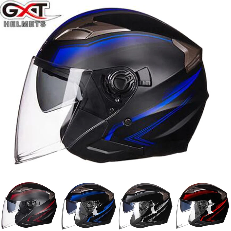 Новинка GXT 708 защитный шлем с двойным козырьком для электрического мотоцикла