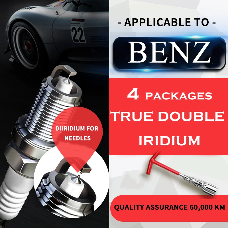 4pcs/ Suitable for SLK200K SLK300 SLK350 SLK 55 AMG G55 S65 benz Iridium platinum Spark plug |