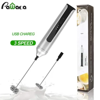 

Coffe-Milk-Cuppuccino-Latte Frother Whisk-Tool Foam-Maker Creamer Egg-Beater Drink Mixer Rechargeable electric 3 speed control