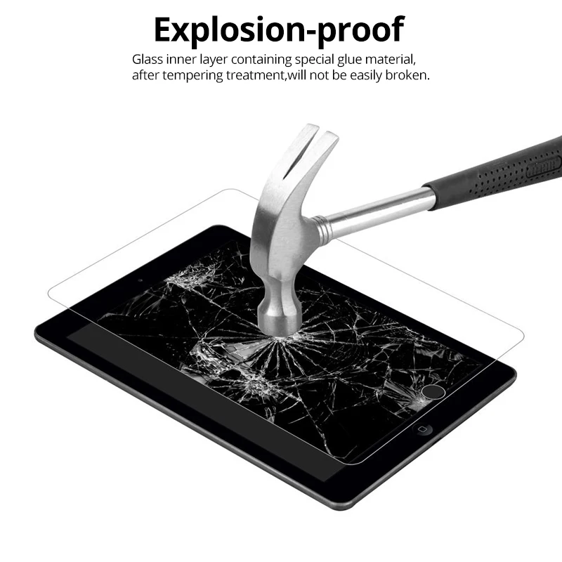 Tempered Glass For Apple iPad 9.7 2017 2018 A1822 A1823 A1893 A1954 Full Coverage Screen Protector Glass For iPad 5th 6th Gen stickers ipad mini