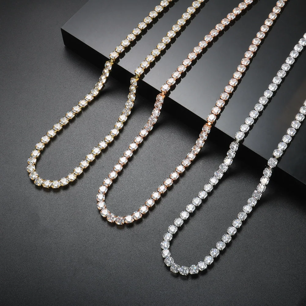 Fashion High Quality Stainless Steel Cubic Zirconia Collar Necklace Rhinestone Bracelet Woman Trendy Jewelry Set Gift Wholesale