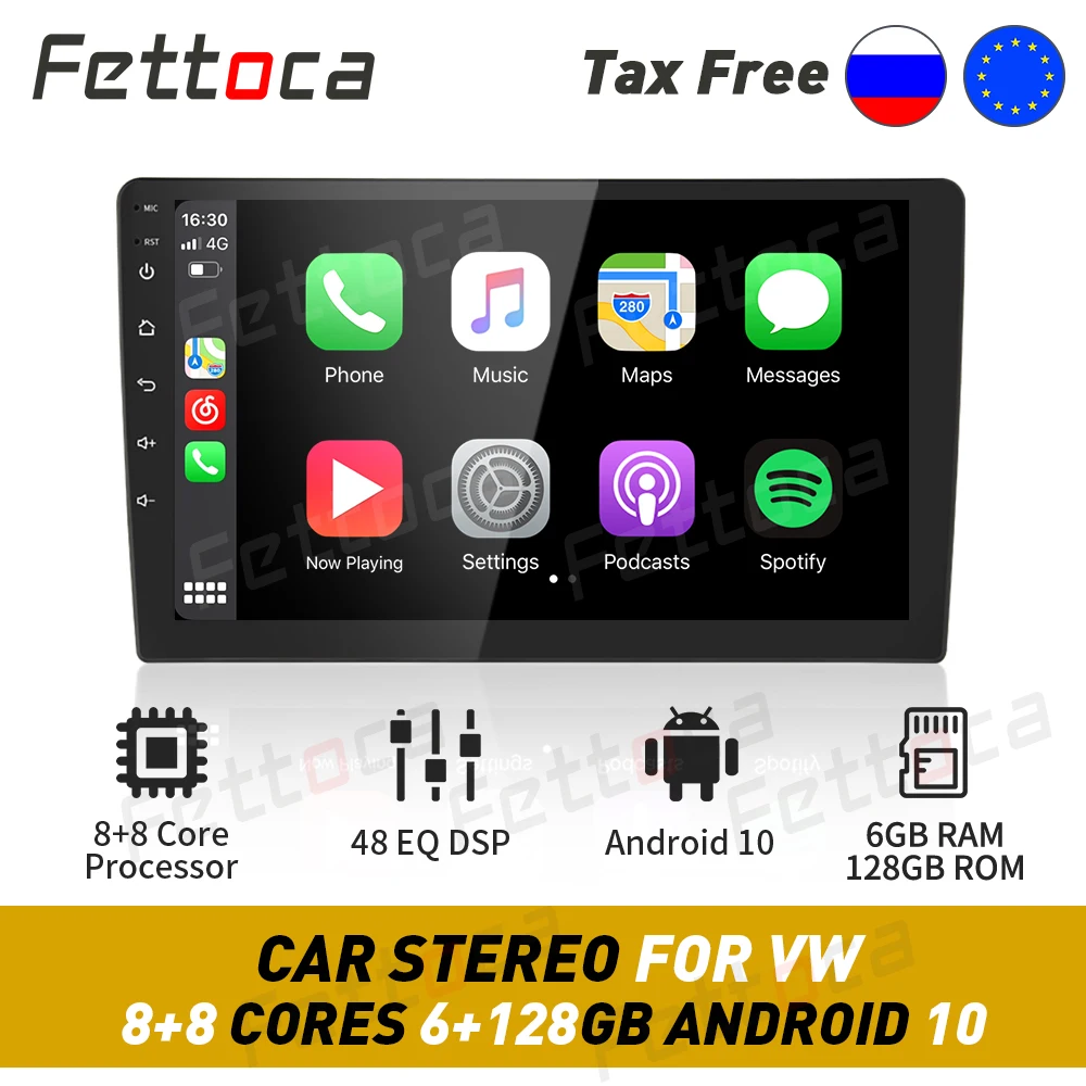 Автомагнитола 2DIN Android 10 4 + 64 ГБ для VW Golf Polo MK5 MK6 MK7 Passat Jetta B6 B7 B8|Мультимедиаплеер