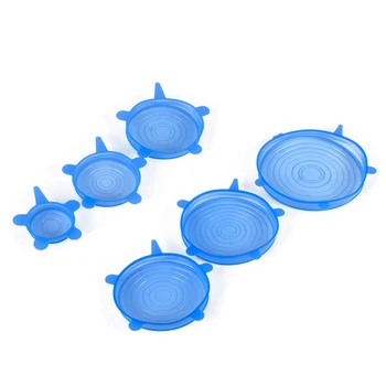 

6pcs Silicone Stretch Lids Reusable Lids Fit Various Sizes Food Saving Covers for Cups Bowls Cans