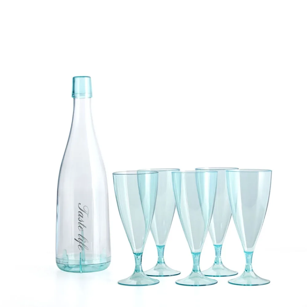 6PCS Champagne Goblet Cold Drink Juice Wine Bottles Cup Creative Home Transparent Drink Cups Bar Accessories Home Bars