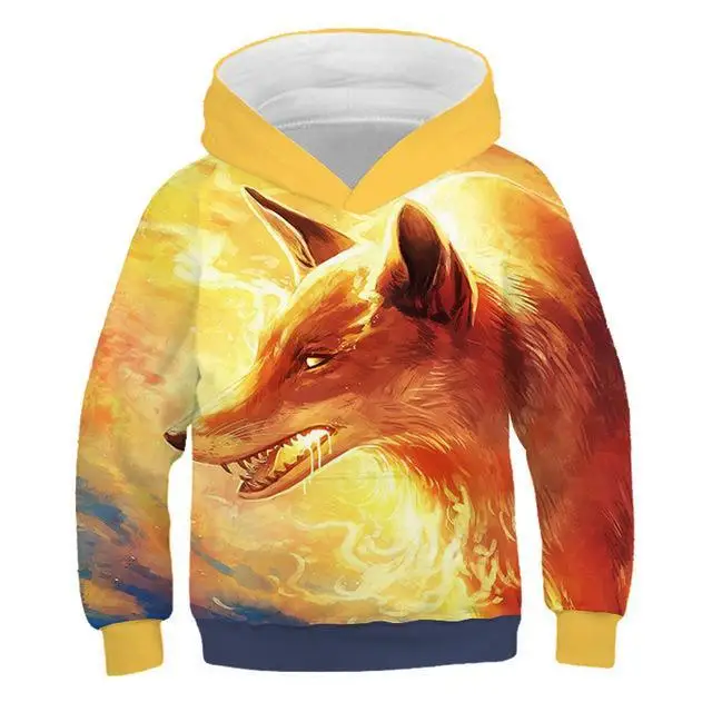 Ltimo modelo de ropa infantil marrn oso Firefox 3D impresin nios moda ocio sudadera moda nios y nias Sudadera con capucha - Цвет: TNT-832