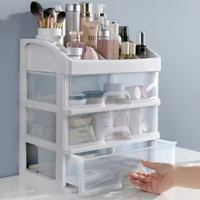 Compo caso caixa de recipiente de jóias organizador de maquiagem gavetas de plástico cosméticos caixa de armazenamento maquiagem escova titular organizadores