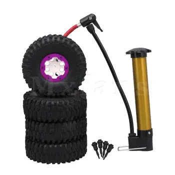 

Mxfans 4x RC1:10 Crawler Crawler Car Rubber Inflatable Tires + White Wheel Rims