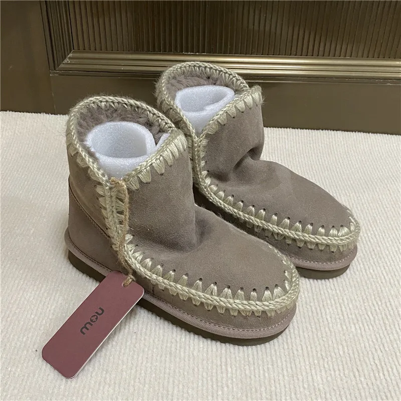 Descuento en inventario! MOU Botas de nieve clásicas para mujer, botines de  piel de oveja, costura hecha a mano, 18|Botas de nieve| - AliExpress