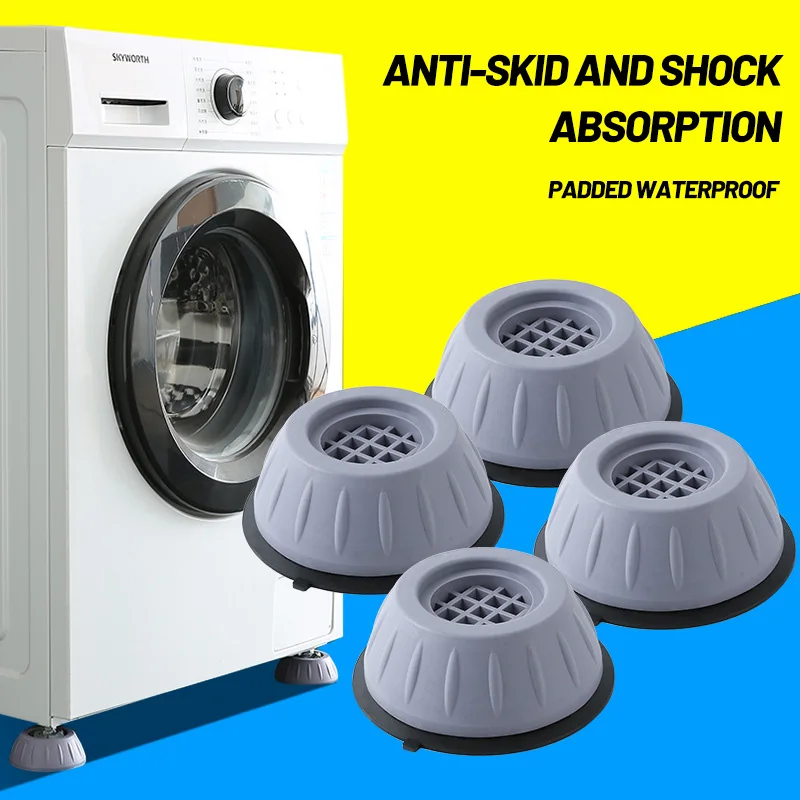 4Pcs Non Slip Washing Machine Mat Universal Anti Vibration Feet Pads