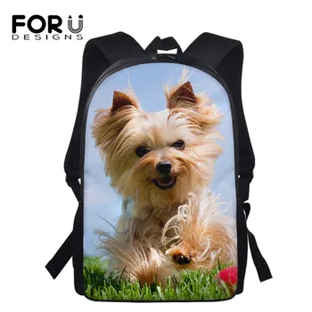 

FORUDESIGNS Cute Yorkshire Terrier Pattern Children Lightweight Backpacks Primary Student Animal Schoolbags Teen Fashion Satchel