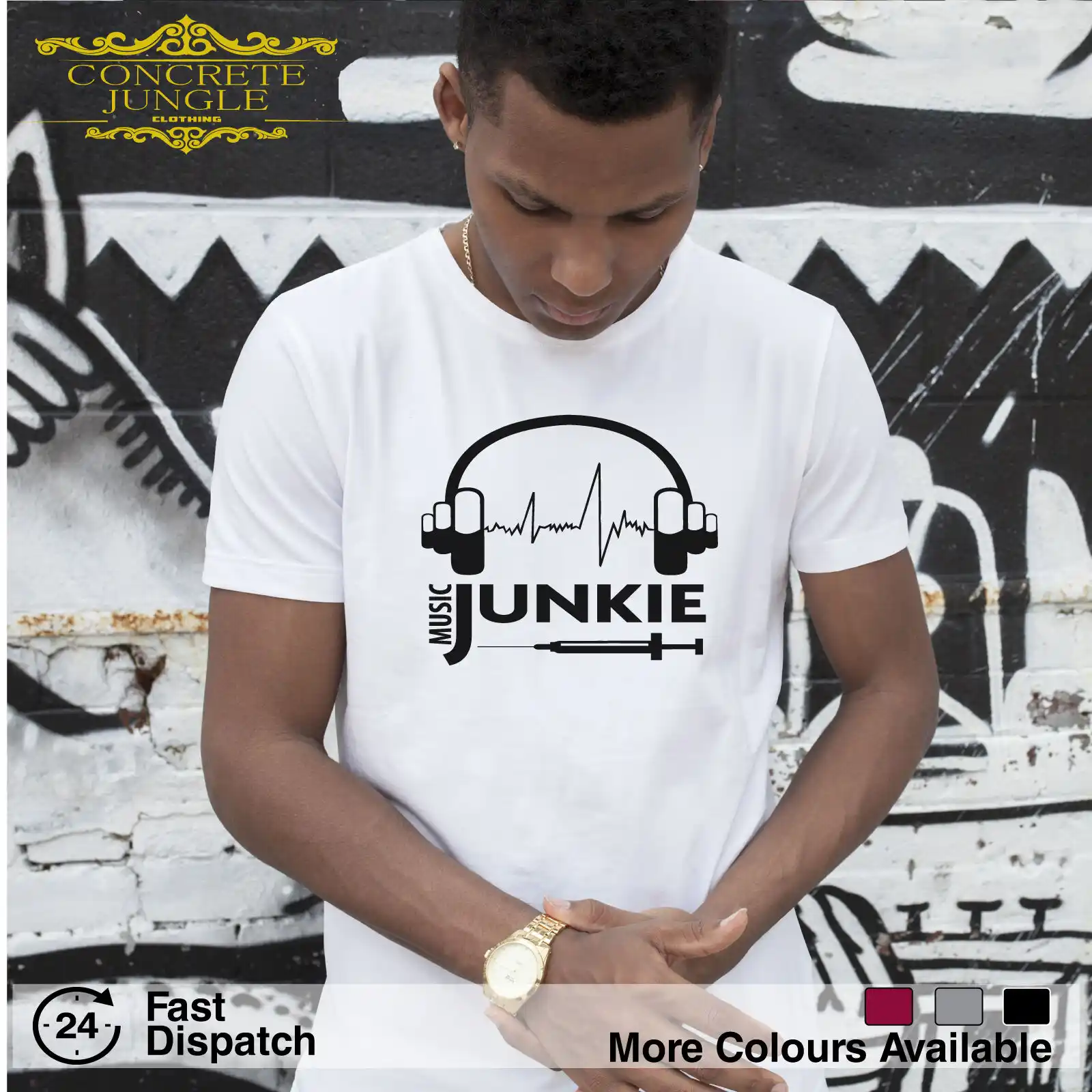 Enjoy Vinyl Mens T-Shirt 12/" Record Junkie Dj House Techno Drum n Bass