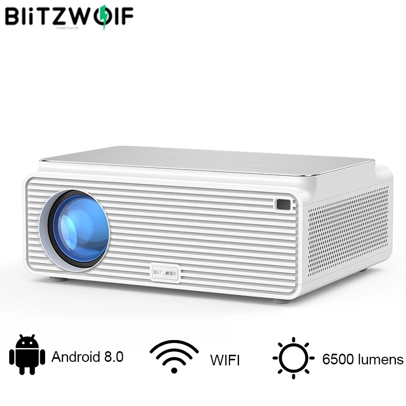 Blitzwolf BW VP3 ЖК проектор 380 ANSI 6500 люмен Android 8 0 16 Гб bluetooth 4 RJ45 LAN 4K разрешение домашний