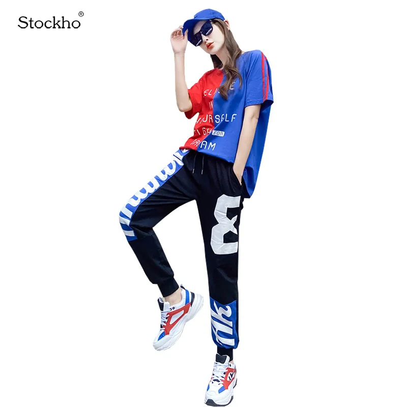 Women's Sportswear Sets Spring Summer Fashion Short-Sleeved Sports Leisure Sets Printed T-Shirt Trousers Outdoor Sport Suits 3 sets catch the ball child outdoor play toys for kids mexican in cup game scoop