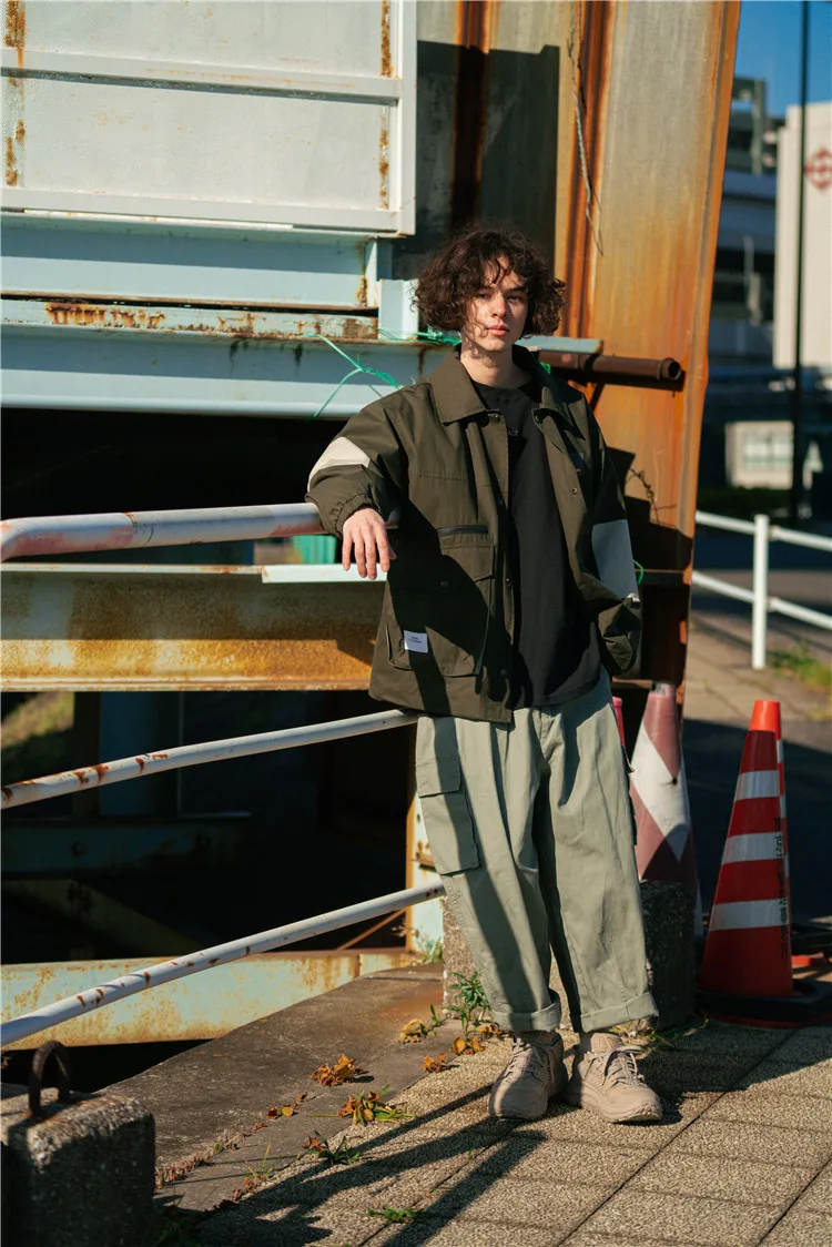 

Wu Airlines 2020 Spring New Style Workwear Turn-down Collar Coat Men's INS Fashion Japanese-style Retro Casual Versatile Loose-F