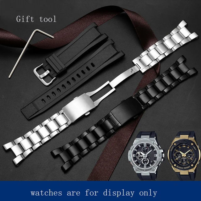 Yopo Stainless Steel Strap Black Silver Bracelet Special Interface