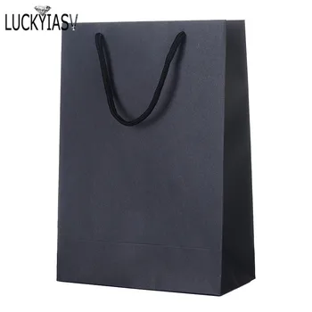 

Wholesale Thick Kraft Paper Bag Custom Clothing Gift Bag Shopping Bag Paper Tote Bag Black Brown Colors With Difference Sizes