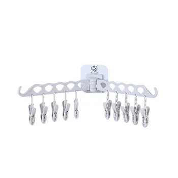 

Hanger Holder Pp Organizer Clips Wall Mounted Folding Garment Drying Rack Hanging Clip Swing Arm Organizer For Laundry Room