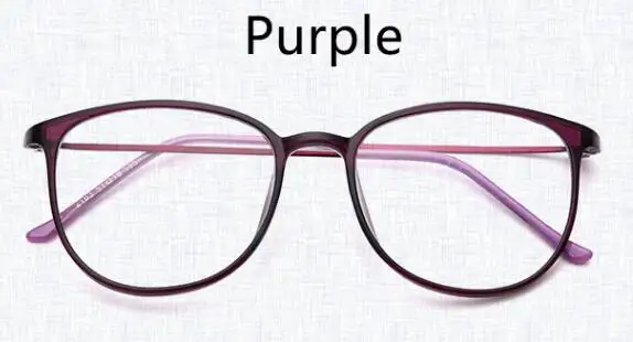 purple clear Сексуальные женские очки, оправа, анти-синий светильник, оправа для очков, винтажные круглые прозрачные линзы, очки, оптическая оправа для очков, пластиковая - Цвет оправы: purple clear