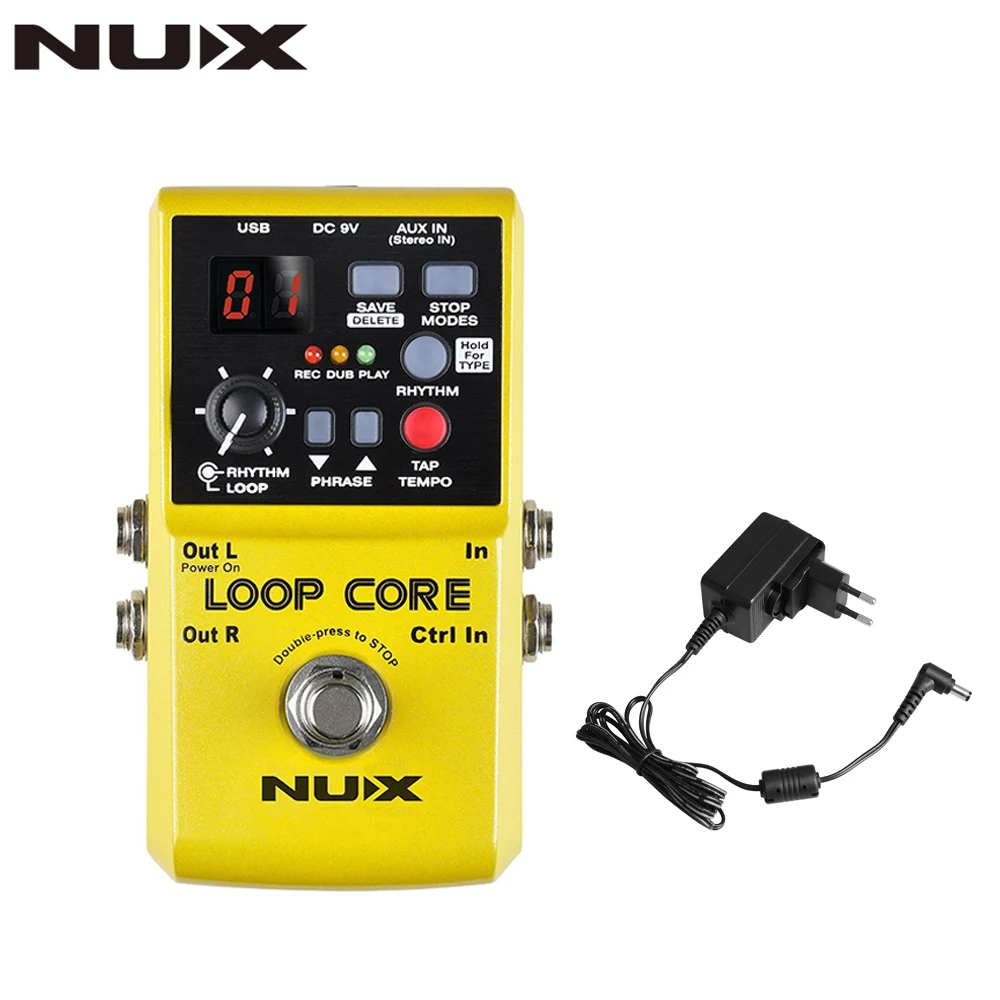 EU Plug NUX петля Core Looper гитарный эффект педаль 6 часов время записи 99 пользовательских памяти барабаны узоры коснитесь темп бесплатный адаптер питания - Цвет: EU Plug
