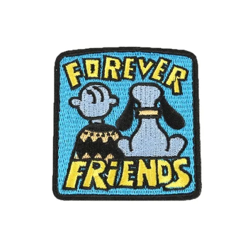

Home Good Boys Dog Forever Friends Iron on Applique Embroidered Patch Clothes DIY Stickers