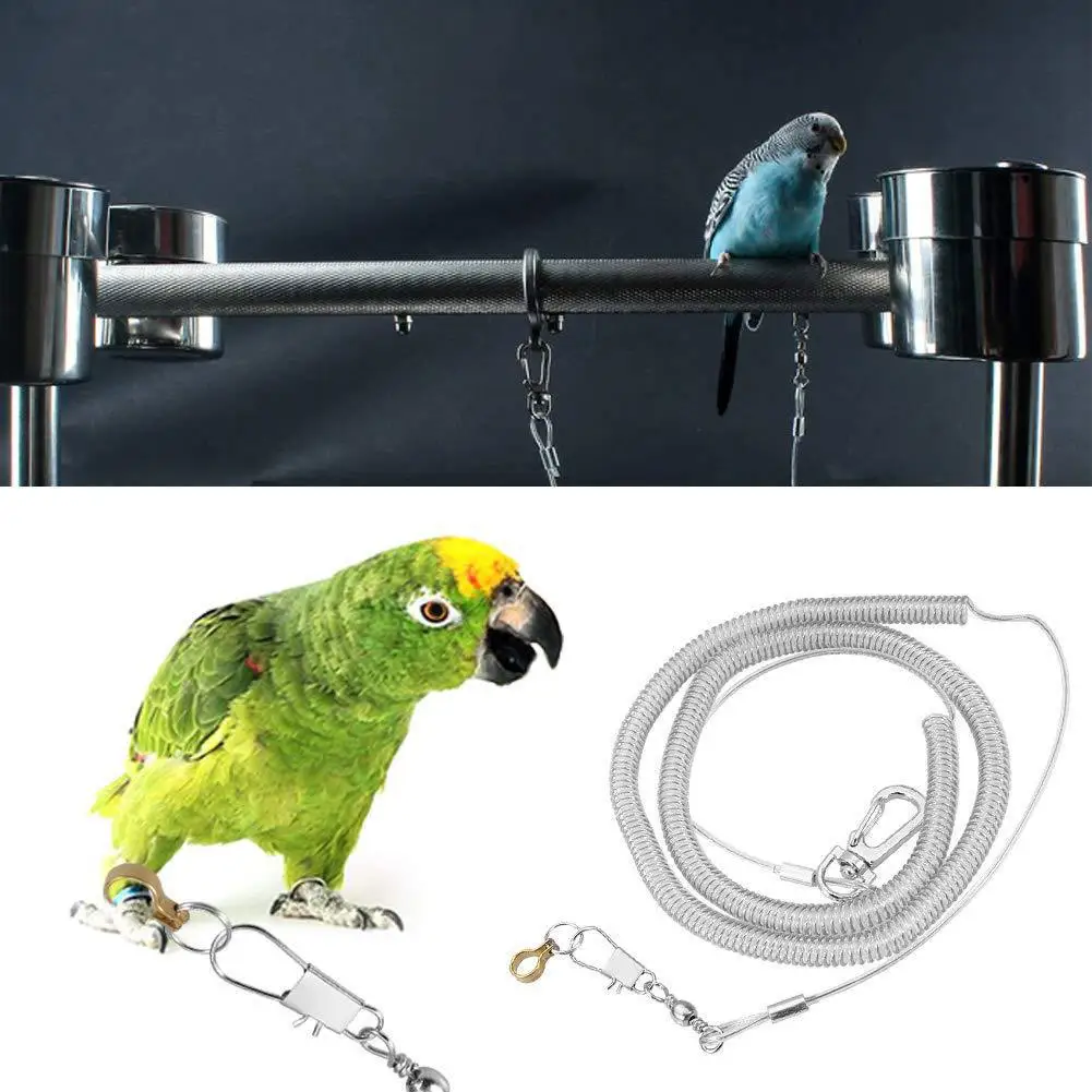 3MFlexibleBirdLeashWithLegRingUltralightParrotBirdHarness