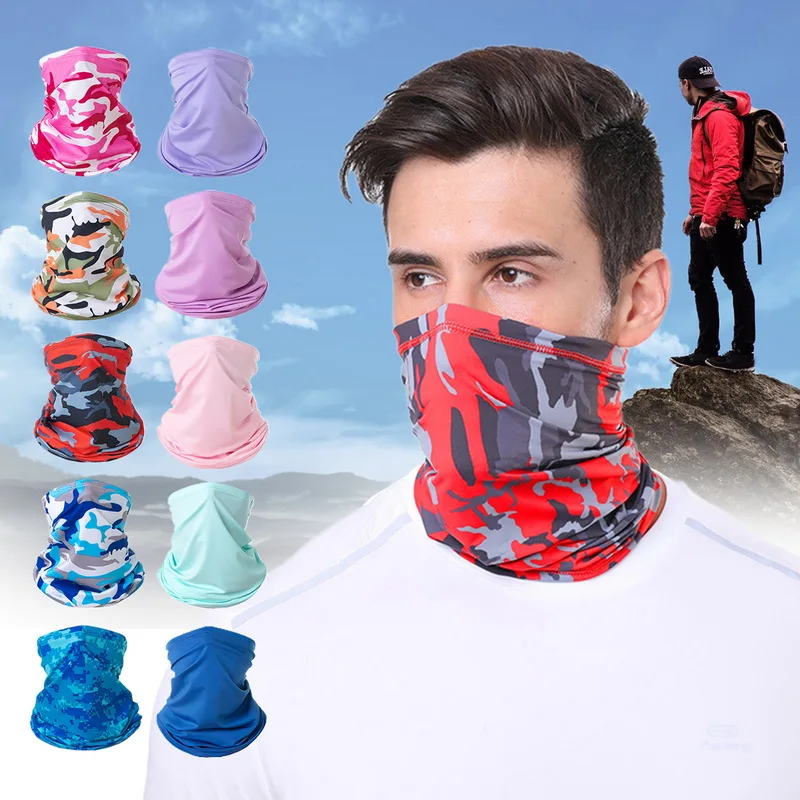 

Outdoor Men's and Women's Head Sport Scarf Bandana Neck Cover Summer Sports Antiperspirant Ice Silk Scarf Sunscreen Print