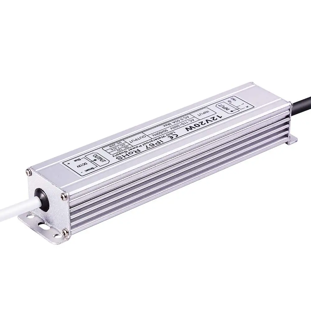 20W DC 12V водонепроницаемый светодиодный трансформатор питания для гирлянда
