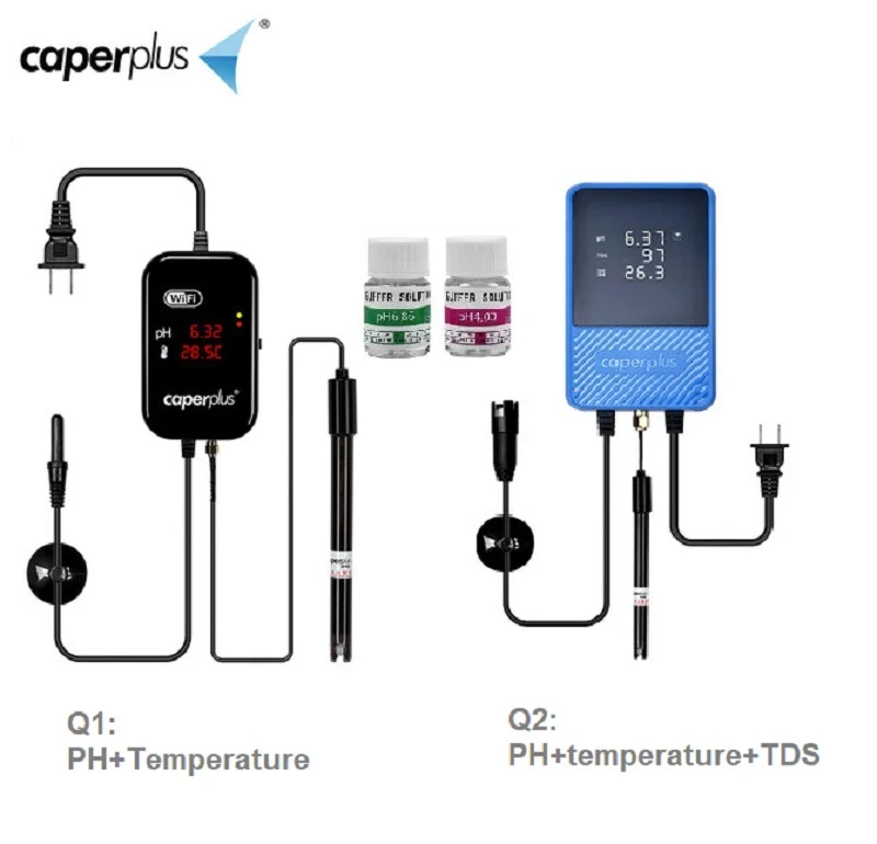 Caperplus PH Monitor Q1 Q2 Temperatur Intelligenz Detektor WIFI APP PH Digital Monitor Für Fisch