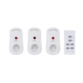 

ESPLENTY Smart Plug RF Wireless Remote Control Switch France Socket (3 Socket+1 Remote)