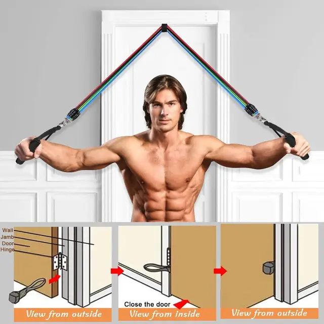 11 Pcs Resistance Bands Set Crossfit Training Exercise Yoga Tubes Pull Rope Rubber Expander Elastic Bands Fitness with Carry Bag 5