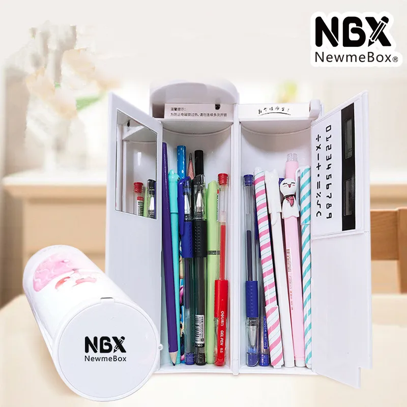 единорог пенал кот с калькулятором newmebox школьный для девочек Kawaii пеналы