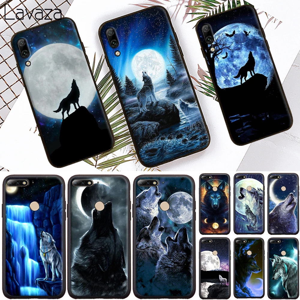 Moon Roaring Wolf Soft Case for Huawei Honor 6A 7A 8A 20 Pro 7C 8C 7 8X 8 9 10 lite 20S Note10 View Cover |