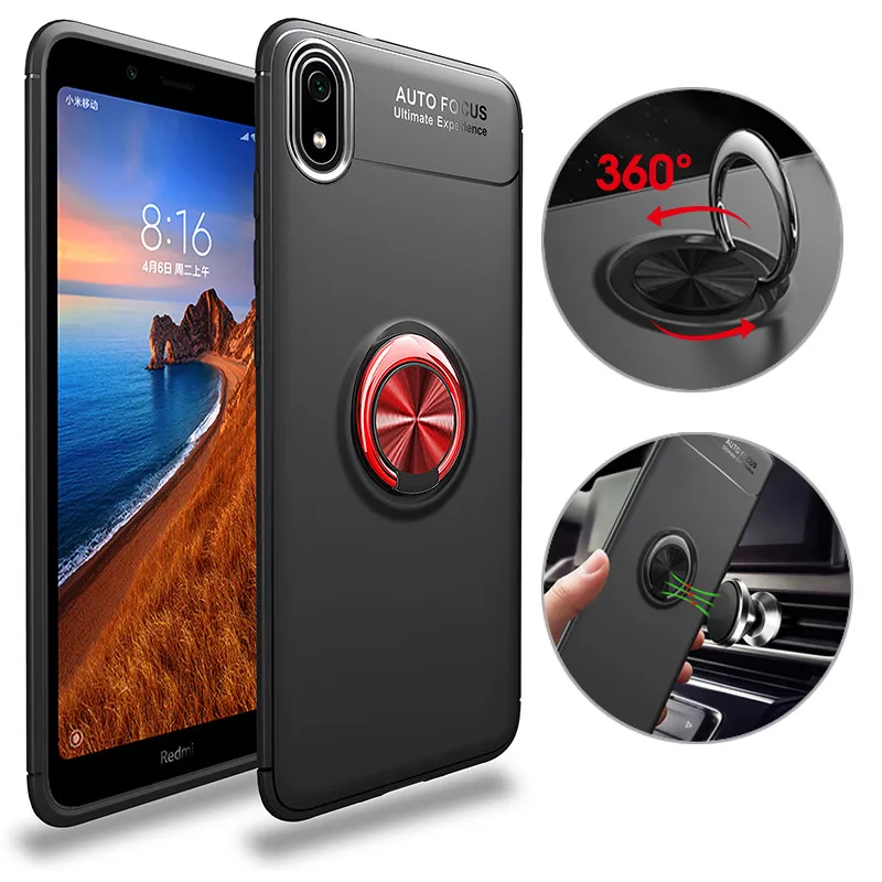 

Case For Xiaomi Redmi Note7 Pro Magnetic Finger Ring Car Holder Stand Case Cover For Redmi note 7 Redmi 7A 7 Soft Silicone Case