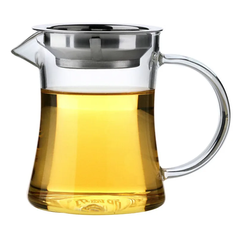 

Super Thickened Glass Tea Pitcher Crystal Clear Chinese Kung Fu Tea Set Accessory Chahai with Stainless Steel Filter Tea Jug