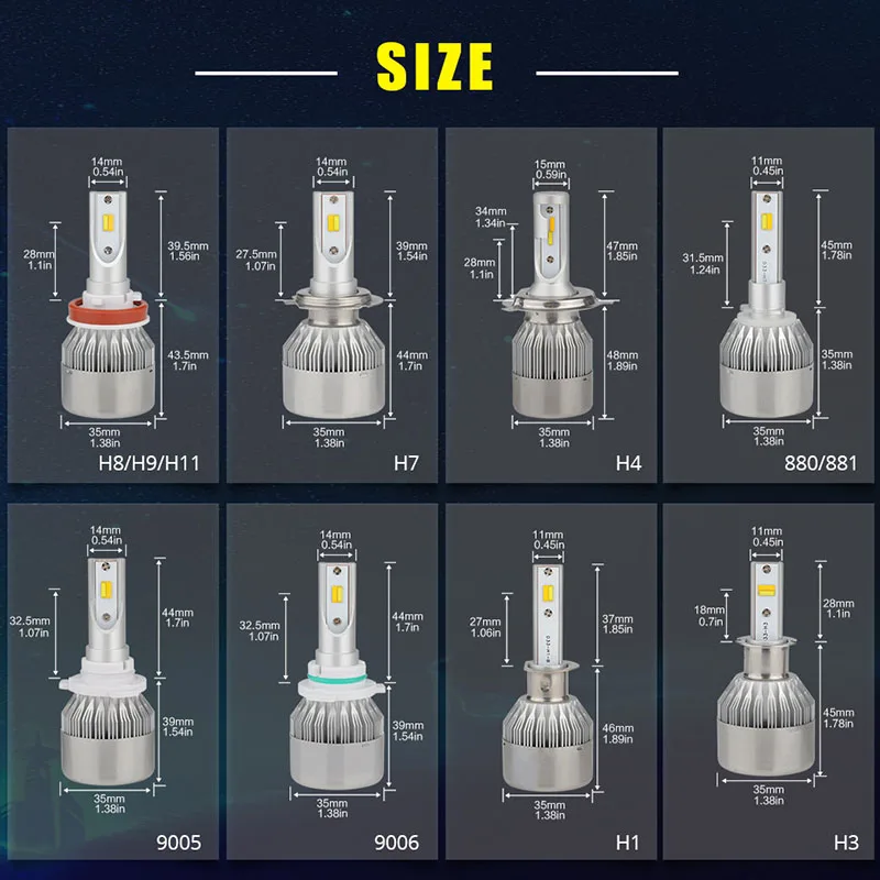 H11 H7 H4 H3 H27 LED (8)