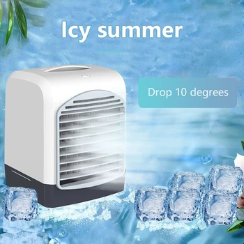 

Mini Air Conditioner Air Cooler Fans USB Portable Air Cooler Conditiioner Table Mini Rechargeable Fan Dehumidifier For Office