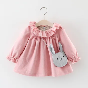

Baby Clothing 2020 spring Wear Gold velvet Baby Girls Princess Dress Velvet long-sleeve dress Party Dresses Baby Clothes