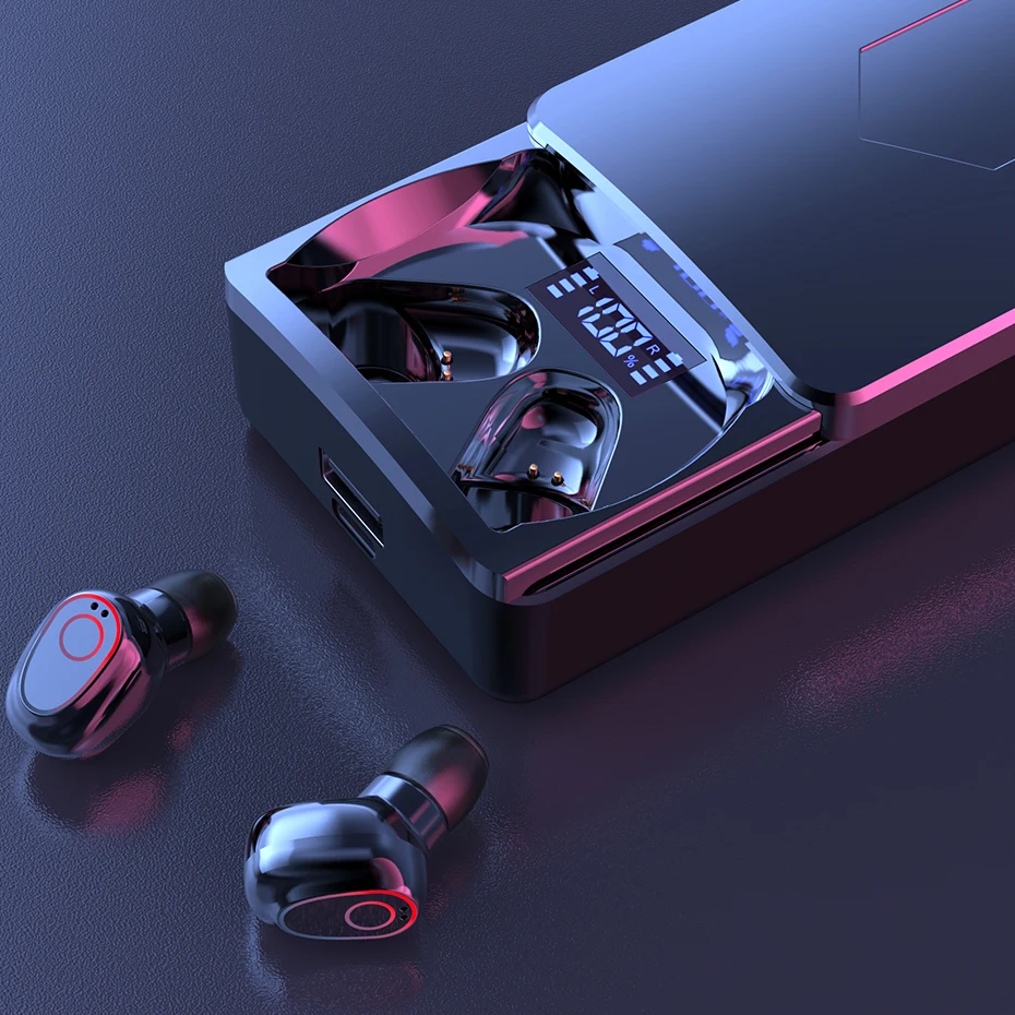 Auriculares inalámbricos con Bluetooth 5,1, dispositivo de audio TWS, con caja de carga de 10000mAh, pantalla LED, deportivo, impermeable, Hi-Fi