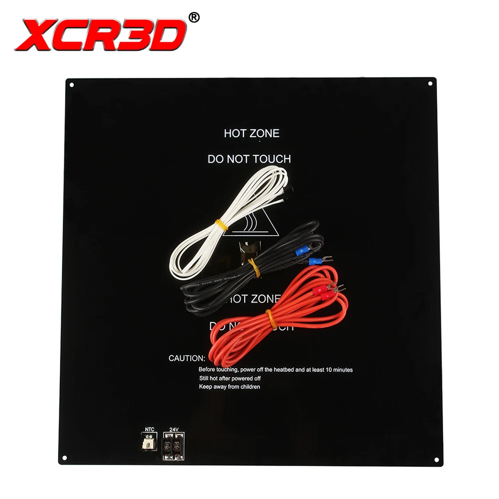 XCR 3D Printer Parts 24V Heated bed Printing Platform Black MK3 Hotbed Aluminum Substrate Heatbed Plate with Cable 410x410mm