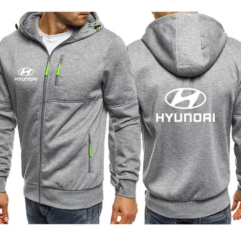 

Hoodies Men Hyundai Car Logo Print Casual Hip Hop Harajuku Long Sleeve Hooded Sweatshirts Mens zipper Jacket Man Hoody Clothing