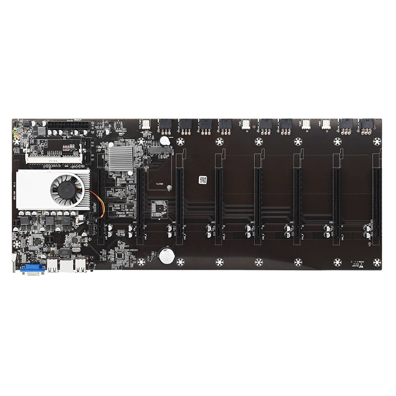 US $136.47 BTC37 Miner Motherboard CPU Set 8 Video Card Slot DDR3 Memory Integrated VGA Interface Low Power Consumption