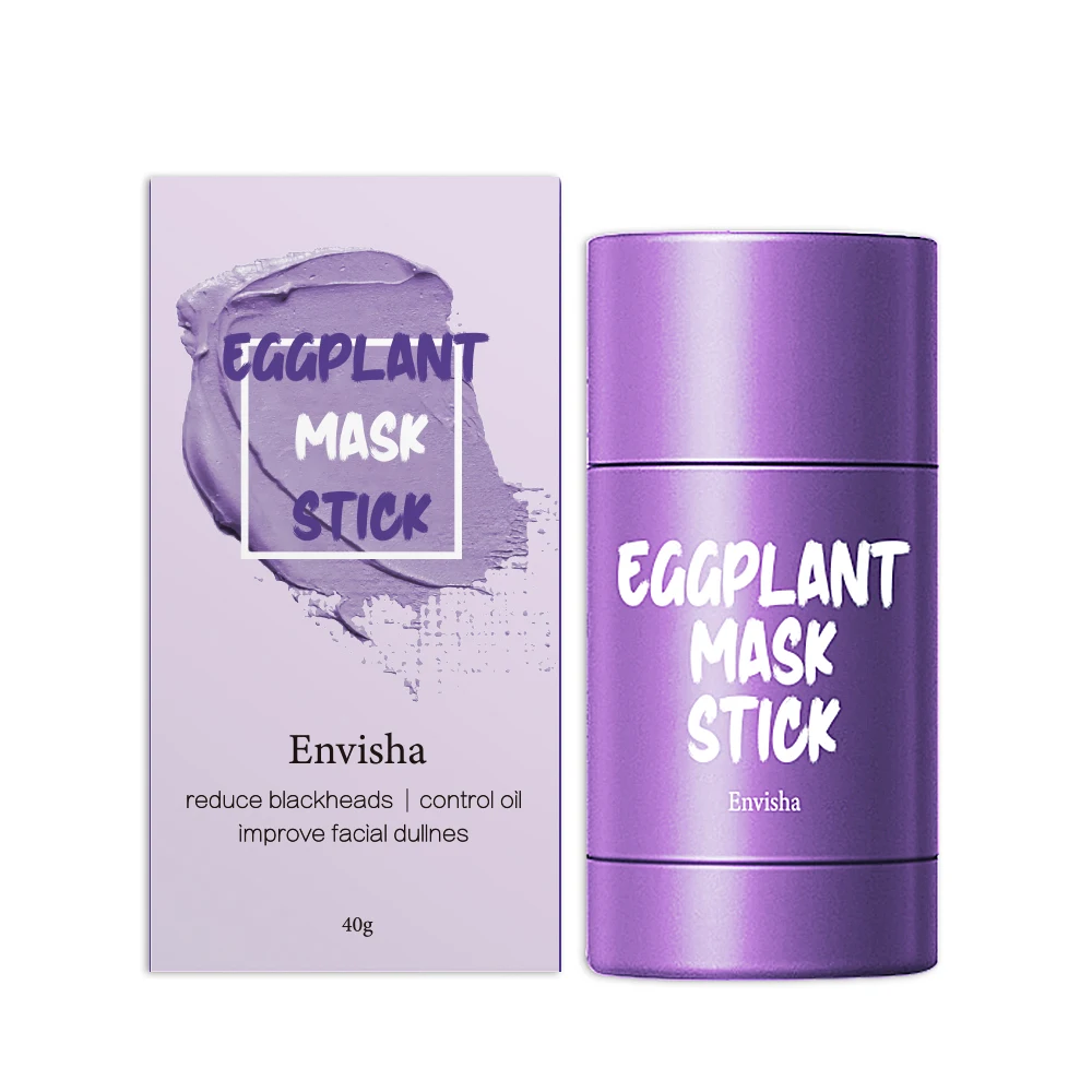 Eggplant & Green Tea Kaolin Clay Facial Mask - Acne-Fighting, Anti-Aging & Deep Hydration Formula