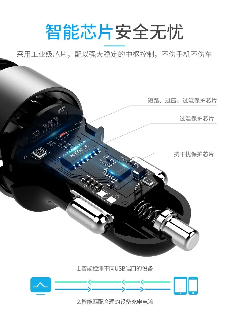 Hyundai современное автомобильное зарядное устройство 3.6A двойной USB быстрая зарядка автомобильного прикуривателя Автомобильное зарядное устройство напрямую от производителя продажи