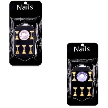 

Crystal Nail Art Display Showing Shelf Nail Holder netic False Nail Tip Practice Stand Holder Base Alloy Holder Manicure Tool