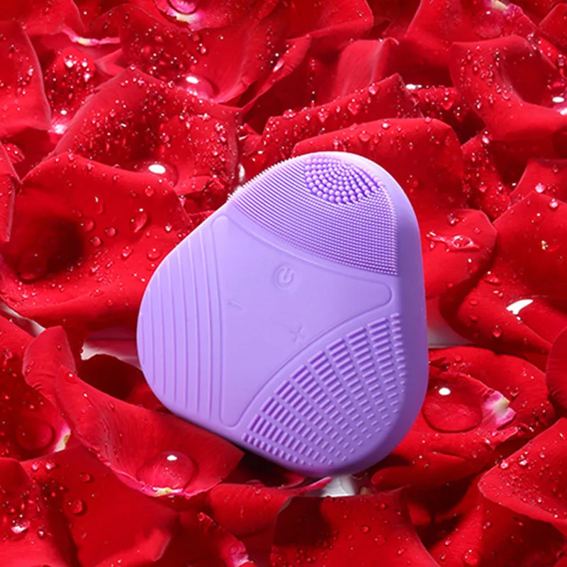 Sonic электрический силиконовый очищающий инструмент чистый массаж многофункциональный очищающий инструмент электрический массажер для лицаSU152 - Цвет: purple