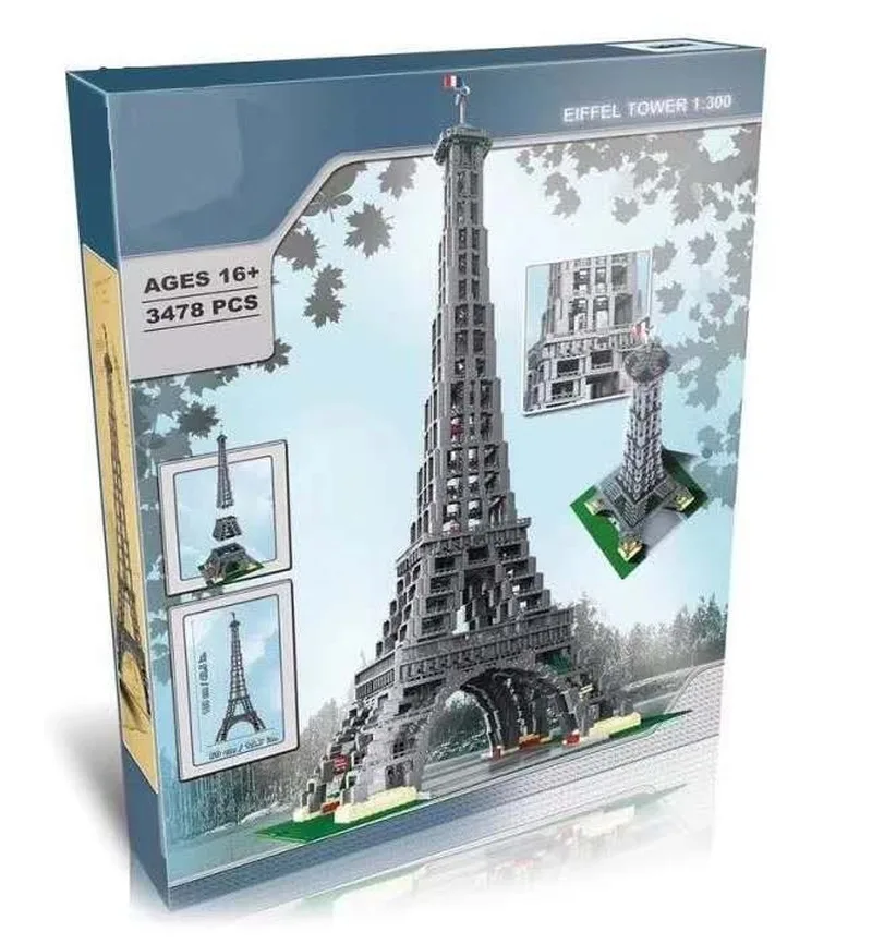 

3478pcs Street Eiffel Tower Model Building Blocks Assembling Bricks Toys Compatible Legoinglys City 10181 Birthday Gifts Toys