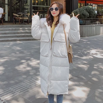 

new 2020 winter down cotton jacket women long coat parkas thickening Female Warm Clothes Rabbit fur collar down jacket T67