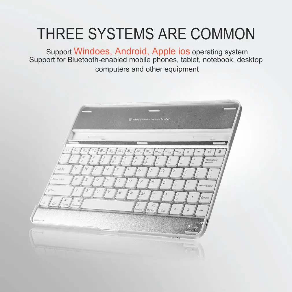 Universal Black & White Aluminum Alloy Lightweight Quiet Keystrokes Waterproof & Dustproof Wireless Bluetooth Keyboard for iPad