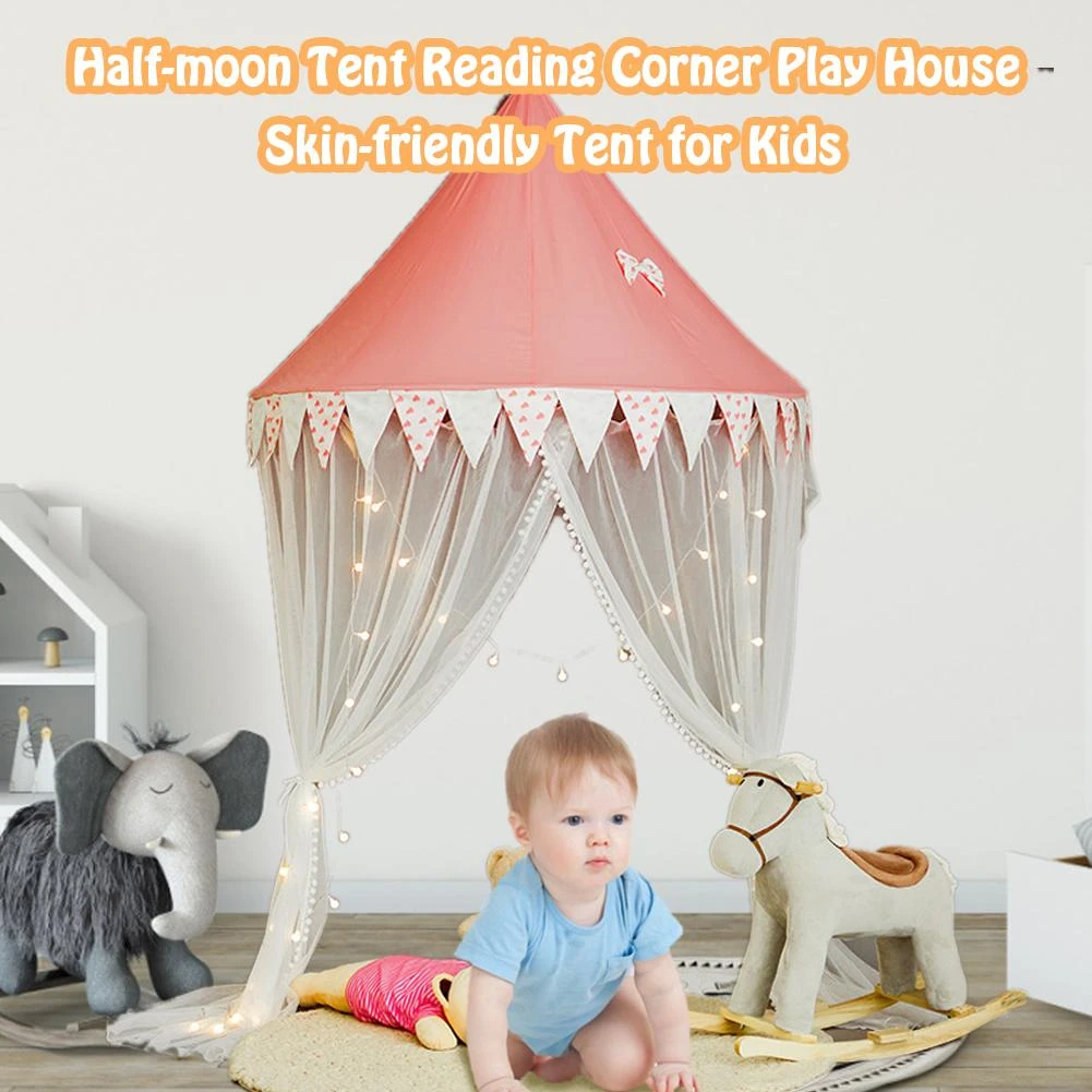 子供半月テント女の子少年読書コーナーゲームおもちゃの家の赤ちゃん王女のベッド Crib Netting Aliexpress