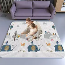 XPE alfombra plegable de dibujos animados para bebé, tapete de juego para niños de 200x180cm x 0,5 cm, puzle, almohadilla de escalada